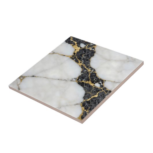 Black White Gold Marble Luxury タイル (側面)