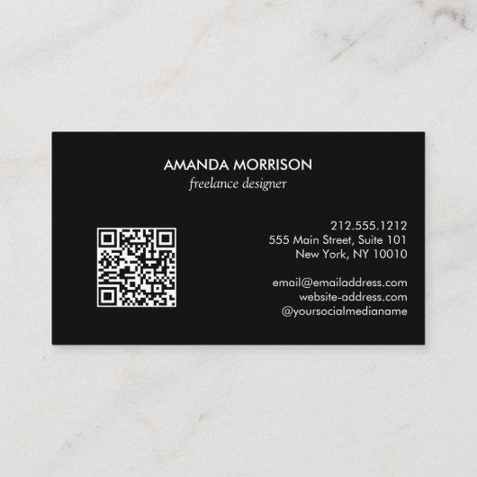 Black White Gold Modern Creative 名刺 (裏面)