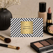 Black White Gold Modern Makeup Artist 名刺