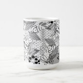 black, white, gradient abstract design mug  コーヒーマグカップ (中央)
