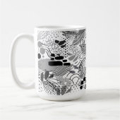 black, white, gradient abstract design mug  コーヒーマグカップ (左)