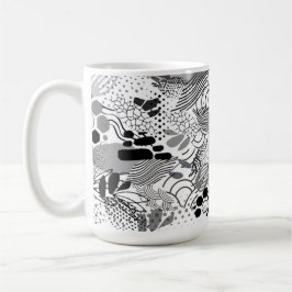 black, white, gradient abstract design mug  コーヒーマグカップ