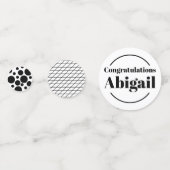 Black & White Graduation 2026 Custom Name Confetti コンフェッティ (裏面)