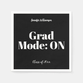 Black White Graduation Party Napkins Customizable スタンダードカクテルナプキン