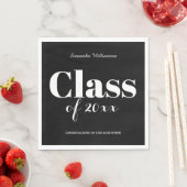 Black White Graduation Party Napkins Customizable スタンダードランチョンナプキン (インサイチュ)