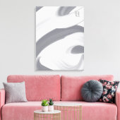 Black White Gray Abstrac キャンバスプリント (インサイチュ (リビング))