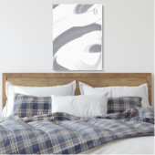Black White Gray Abstrac キャンバスプリント (インサイチュ (寝室))