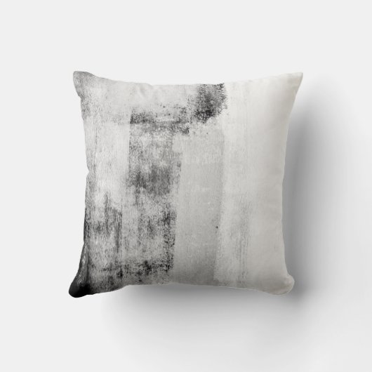 Black White Gray Abstract Decor Pillow クッション (裏面)