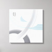 Black White Gray Blue Abstract  キャンバスプリント (正面)