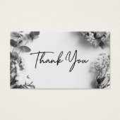 Black White Gray Botanical Thank You Discount Card (正面)