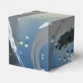 Black, White & Gray Brushstrokes Favor Box フェイバーボックス (裏面サイド)