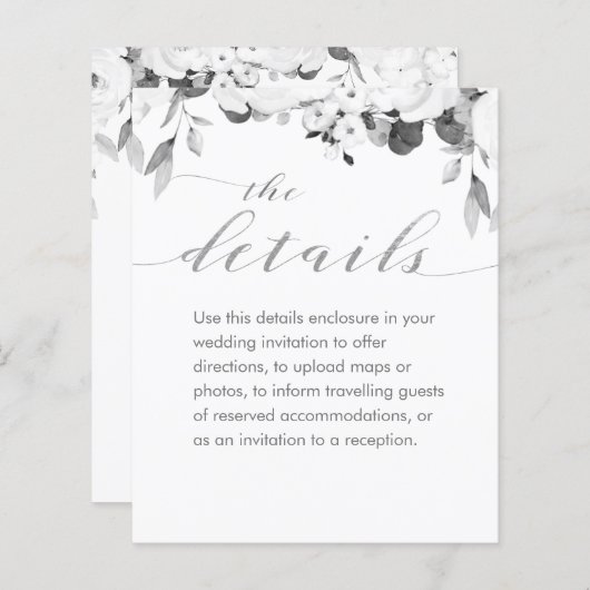 Black & White Greenery Peonyの結婚詳細 (正面/裏面)