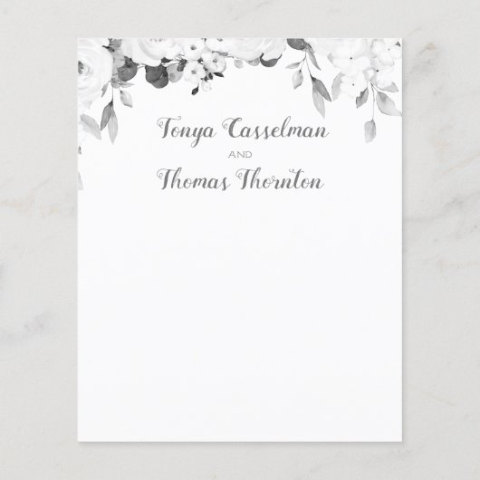 Black & White Greenery Peonyの結婚詳細 (裏面)