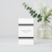 Black white grey stripes minimal modern chic card 名刺 (スタンド正面)