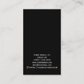 Black white grey stripes minimal modern chic card 名刺 (裏面)