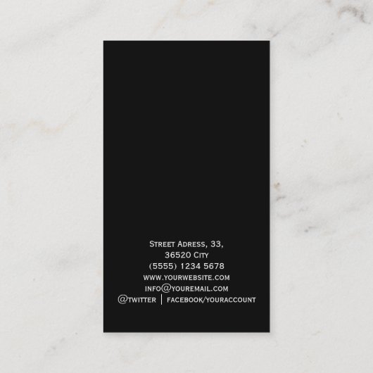 Black white grey stripes minimal modern chic card 名刺 (裏面)