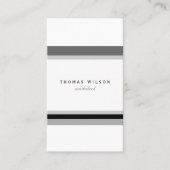 Black white grey stripes minimal modern chic card 名刺 (正面)