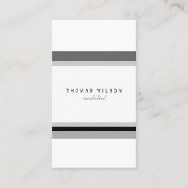 Black white grey stripes minimal modern chic card 名刺