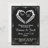 Black & White Halloween Gothic Wedding Invitation 招待状 (正面)