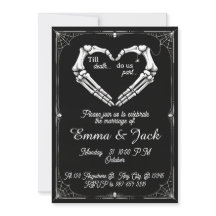 Black & White Halloween Gothic Wedding Invitation