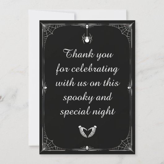 Black & White Halloween Gothic Wedding Invitation 招待状 (裏面)