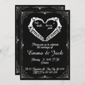 Black & White Halloween Gothic Wedding Invitation 招待状 (正面/裏面)