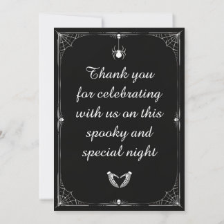 Black & White Halloween Gothic Wedding Invitation 招待状