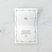 Black White Hand Drawn Doodle Style Graduation Fun サンキューカード (内部)