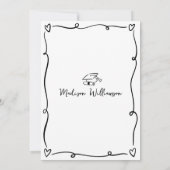 Black White Hand Drawn Doodles Graduation Party 招待状 (裏面)