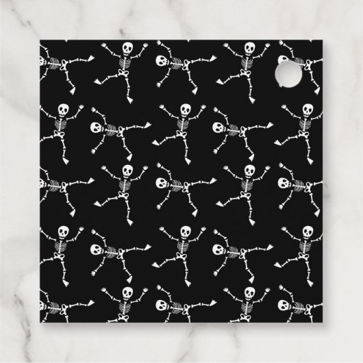 Black & White Hand Drawn Skeleton Halloween  フェイバータグ (裏面)