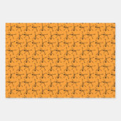 Black & White Hand Drawn Skeleton Halloween  ラッピングペーパーシート (正面3)