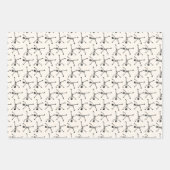 Black & White Hand Drawn Skeleton Halloween  ラッピングペーパーシート (正面2)