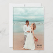 Black & White Handwritten Script Photo Wedding 招待状 (裏面)