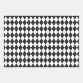 Black & White Harlequin Diamonds ラッピングペーパーシート (正面2)