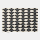 Black & White Harlequin (small scale) キッチンタオル (横)