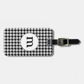 Black & White Houndstooth Monogrammed ラゲッジタグ (正面横)