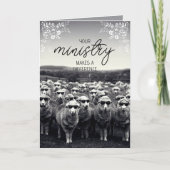 Black & White Humorous Pastor Appreciation Card カード (正面)