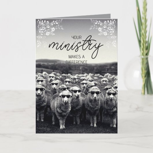 Black & White Humorous Pastor Appreciation Card カード (正面)