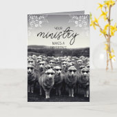 Black & White Humorous Pastor Appreciation Card カード (黄色い花)