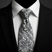 Black & White Hypnotic Swirl ネクタイ