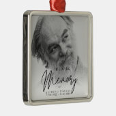 Black & White In Loving Memory Funeral  メタルオーナメント (右)