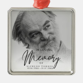 Black & White In Loving Memory Funeral  メタルオーナメント