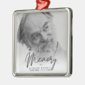 Black & White In Loving Memory Funeral  メタルオーナメント (左)