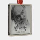 Black & White In Loving Memory Funeral メタルオーナメント (右)