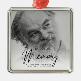 Black & White In Loving Memory Funeral  メタルオーナメント