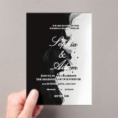 Black & White Ink Art Wedding Invitation アクリル招待状 (インサイチュ (ポータブル))