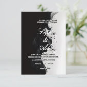Black & White Ink Art Wedding Invitation エンクロージャーカード (スタンド正面)