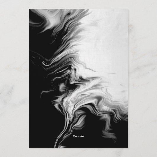 Black & White Ink Art Wedding Invitation 招待状 (裏面)