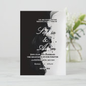 Black & White Ink Art Wedding Invitation 招待状 (スタンド正面)
