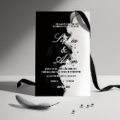 Black & White Ink Art Wedding Invitation 箔招待状